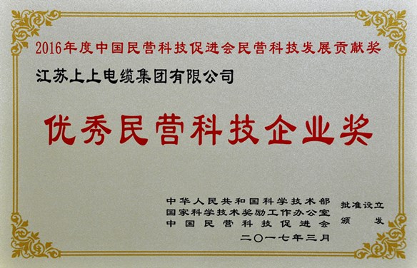 凯发k8电缆荣获优异民营科技企业奖